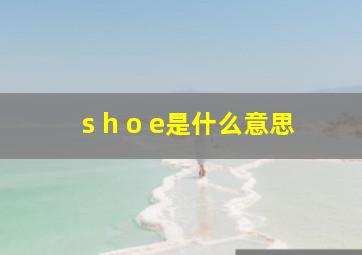 s h o e是什么意思